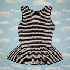 Striped knit peplum tank